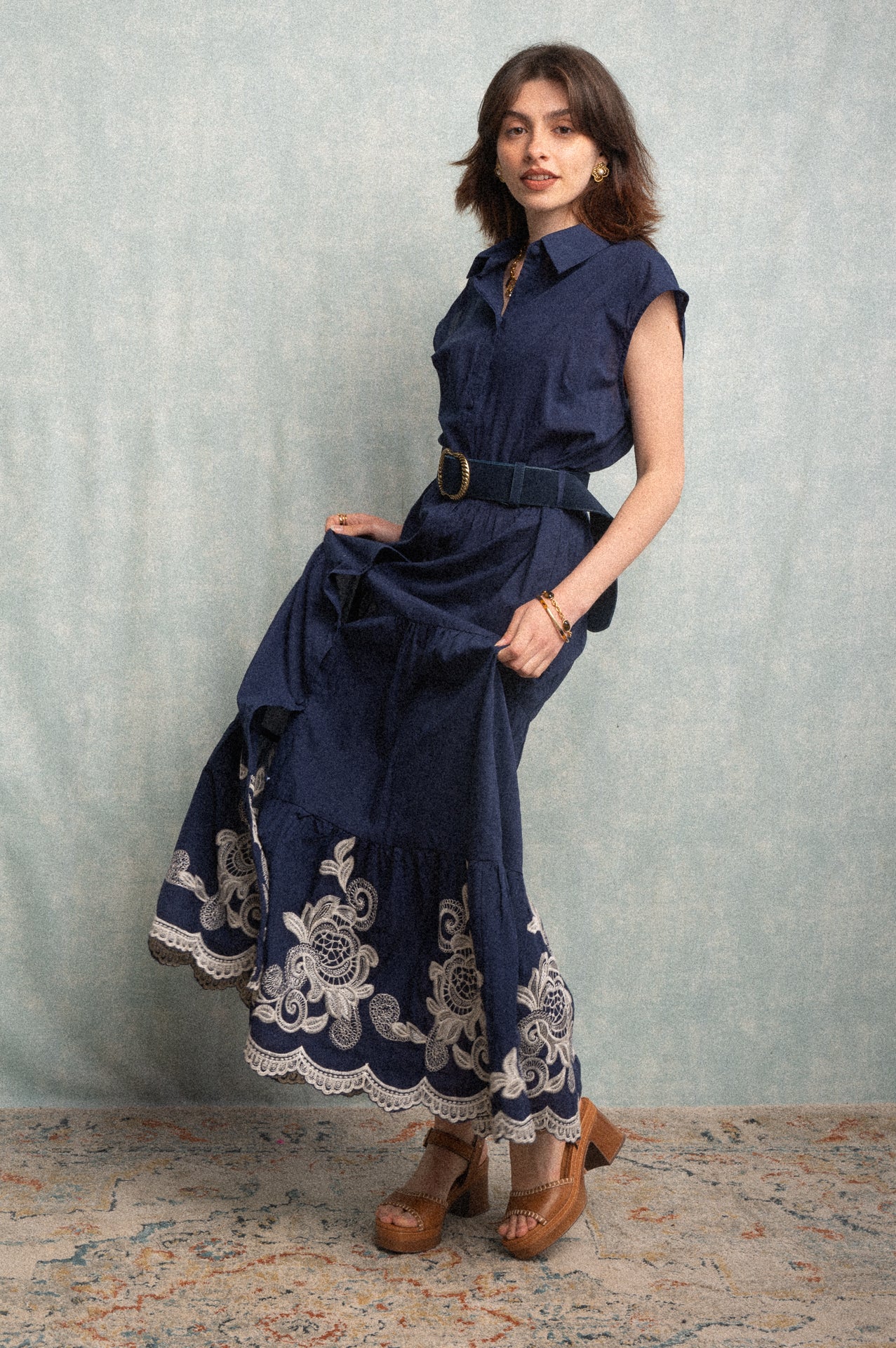 Abito chemisier donna color blu