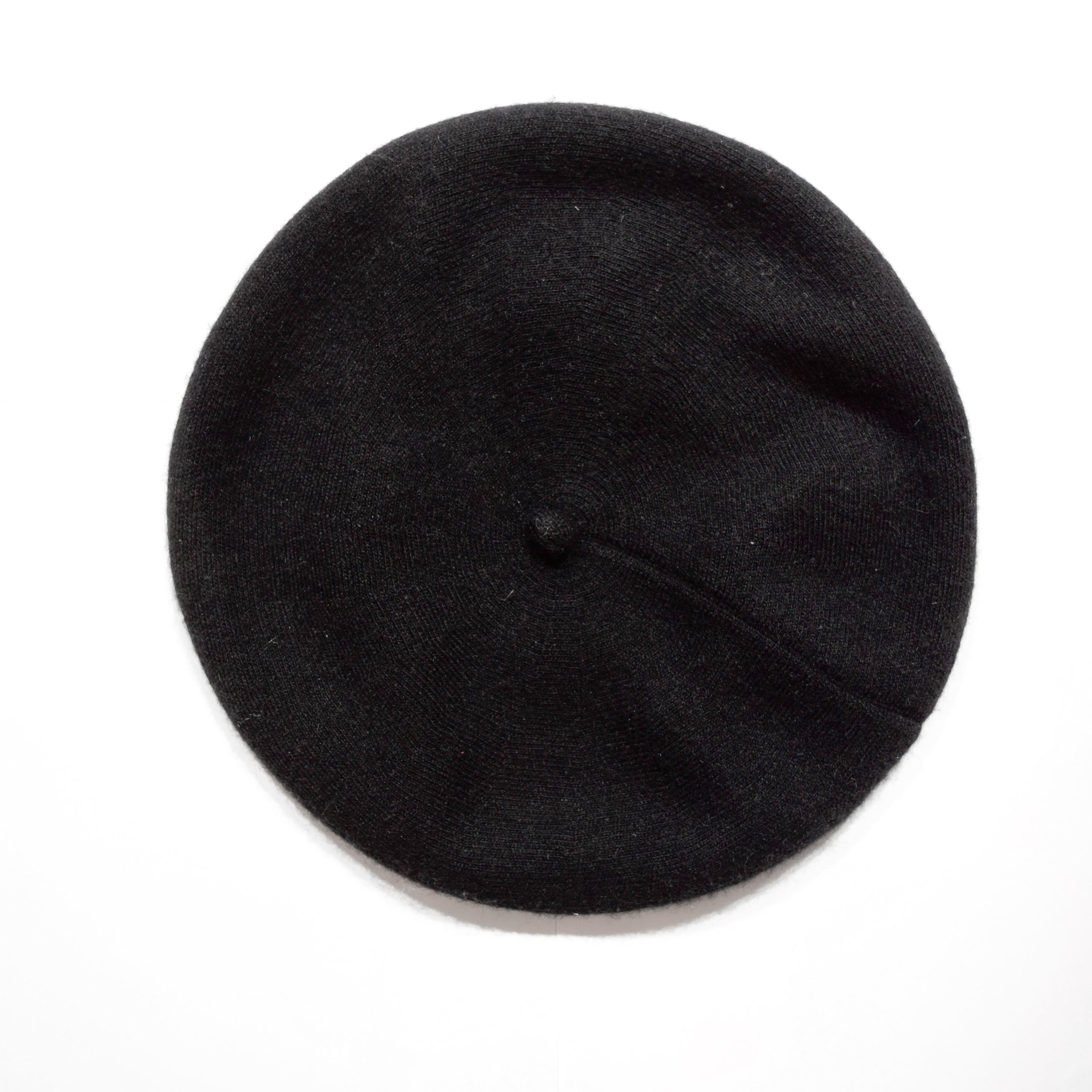 Black beret hat