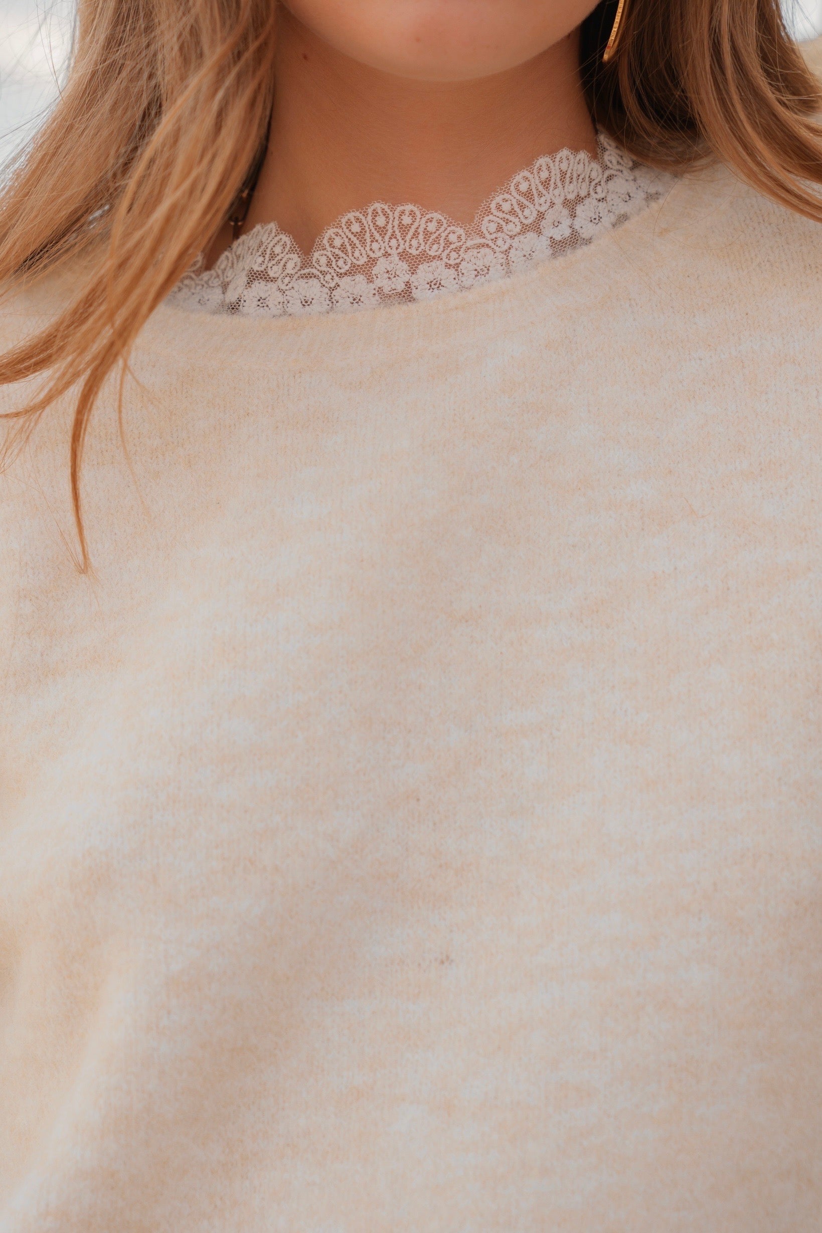 Maglia Reversibile Donna in Lana con Pizzo | Cardigan 2-in-1