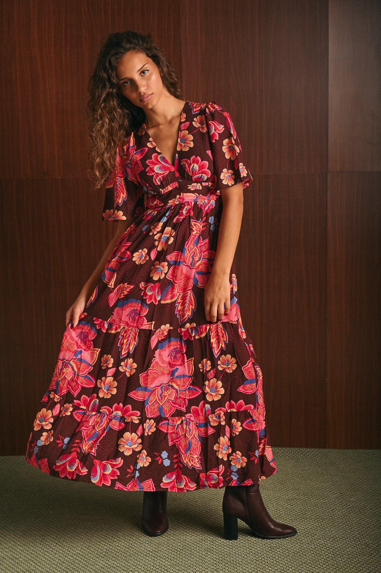 Abito Joele Donna Lungo Fantasia Floreale Paisley
