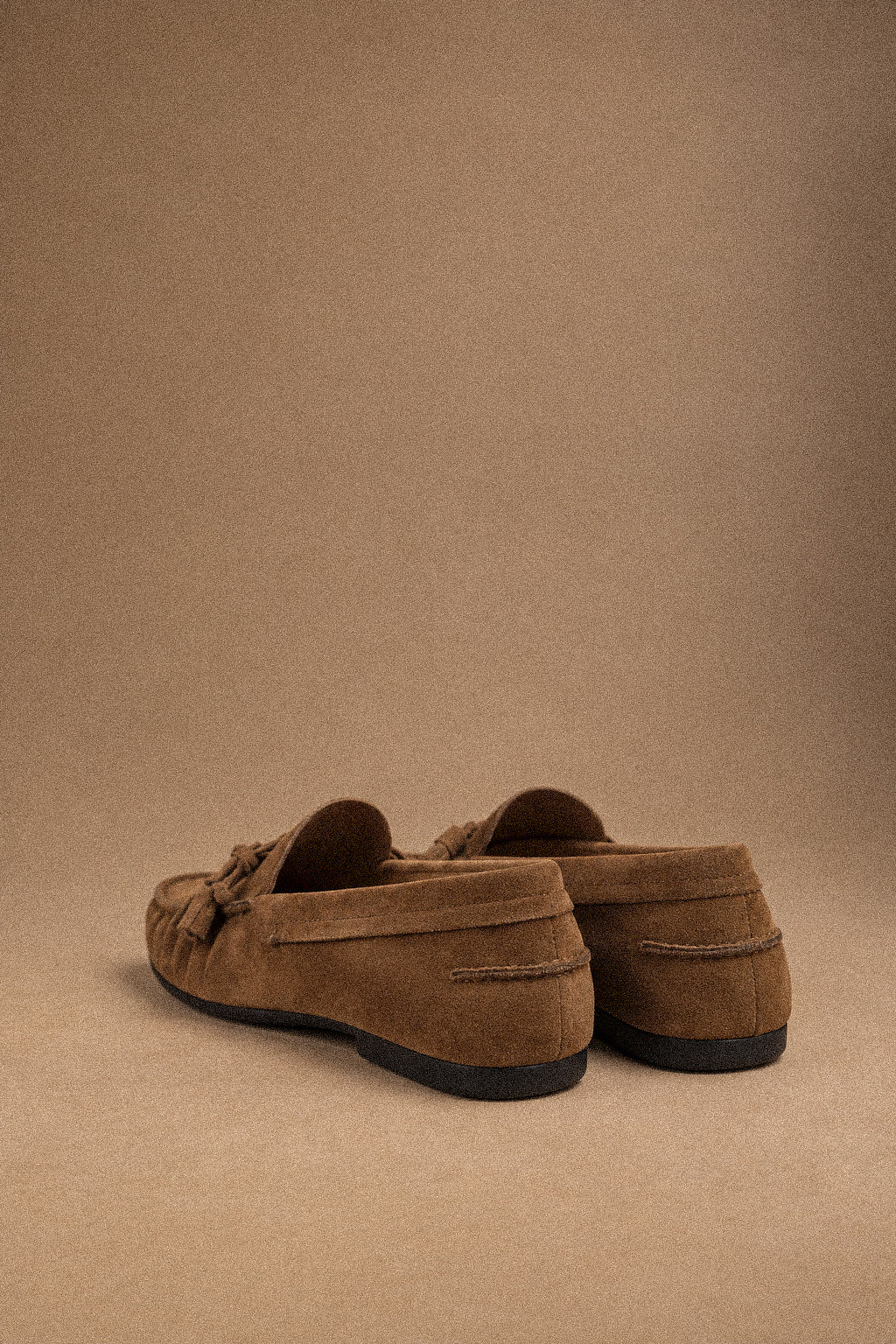 Mocassino Donna Color Camel Effetto Suede vaschetta arricciata