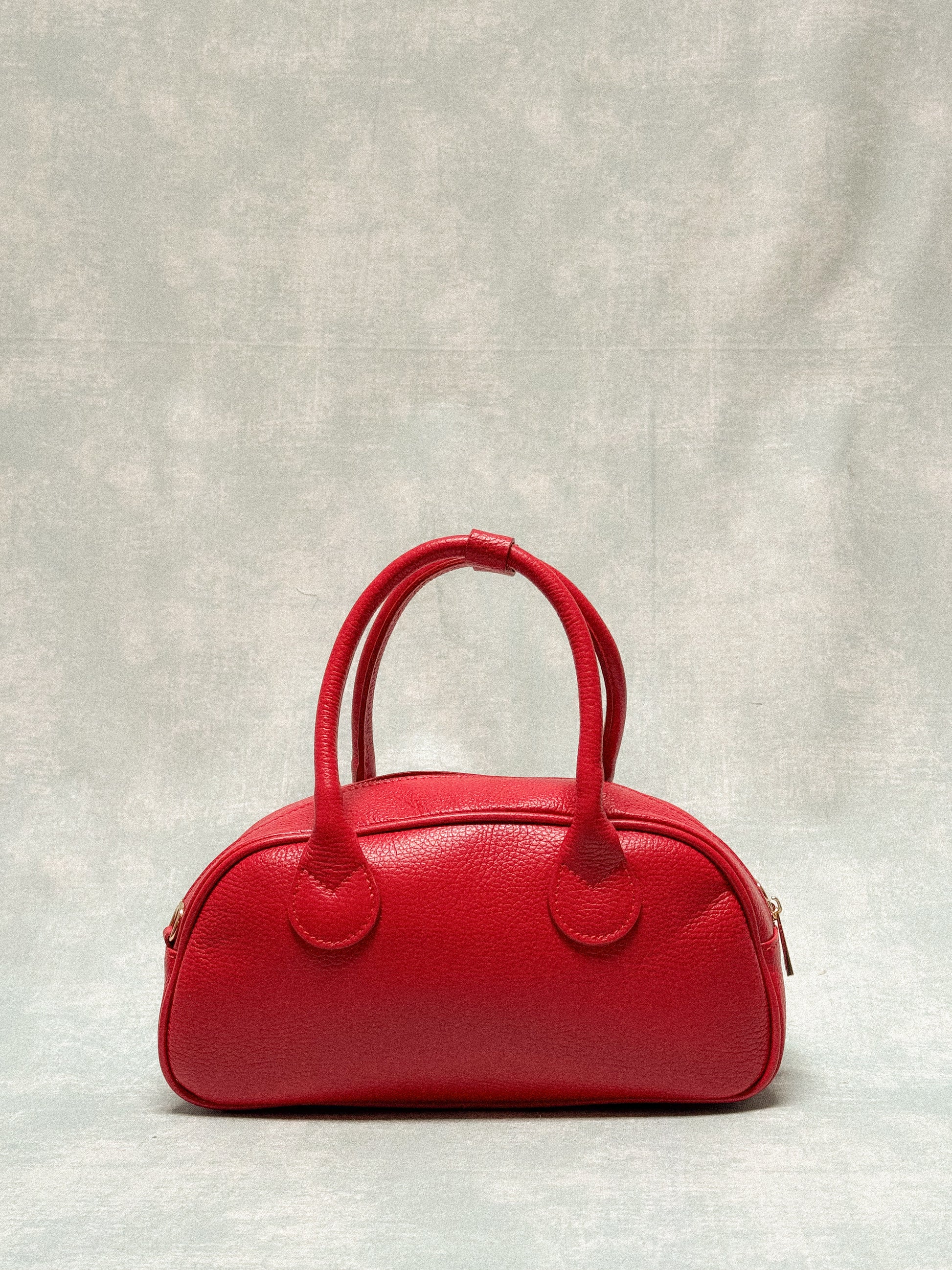 Borsa rossa in vera pelle con tracolla