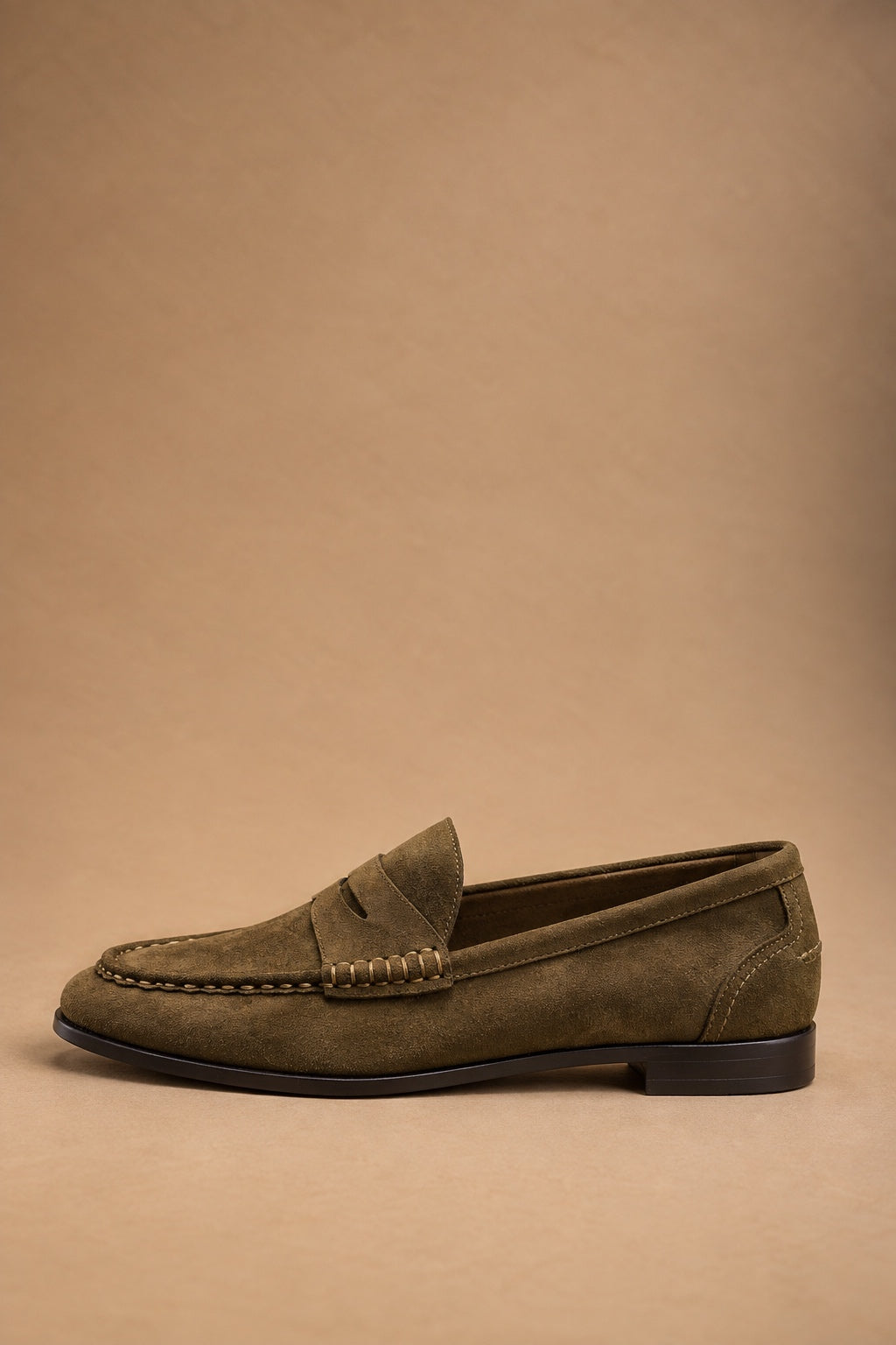 Mocassino Penny Donna Color Taupe Effetto Suede con Suola in Gomma