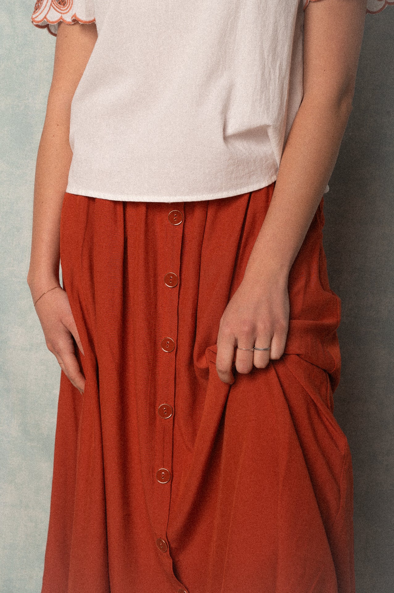 Gonna midi color terracotta