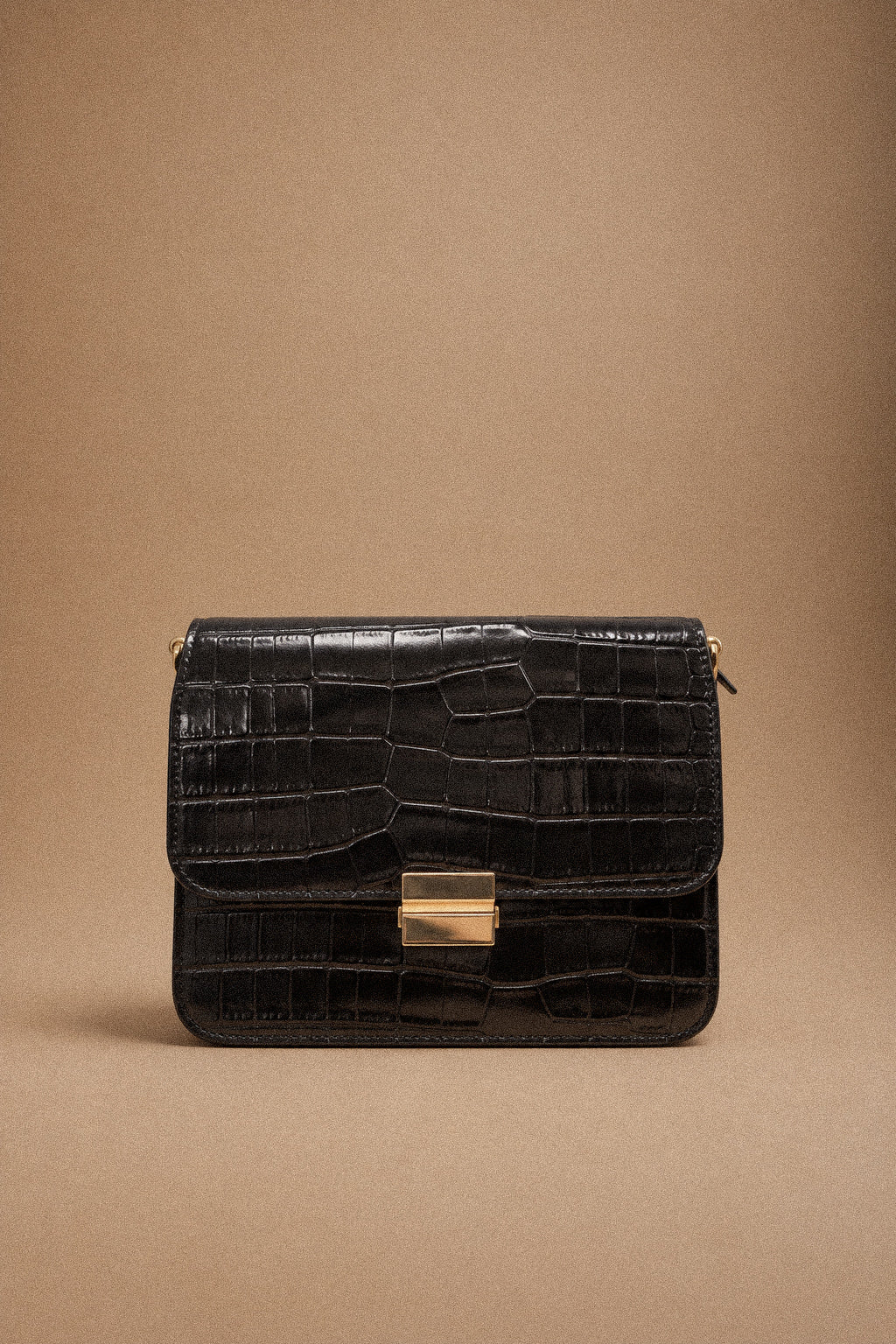 Borsa Donna in Vera Pelle Nera Effetto Cocco