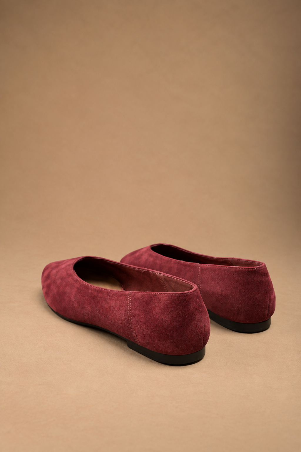 Ballerina Donna a Punta Color bordeaux Effetto Camoscio