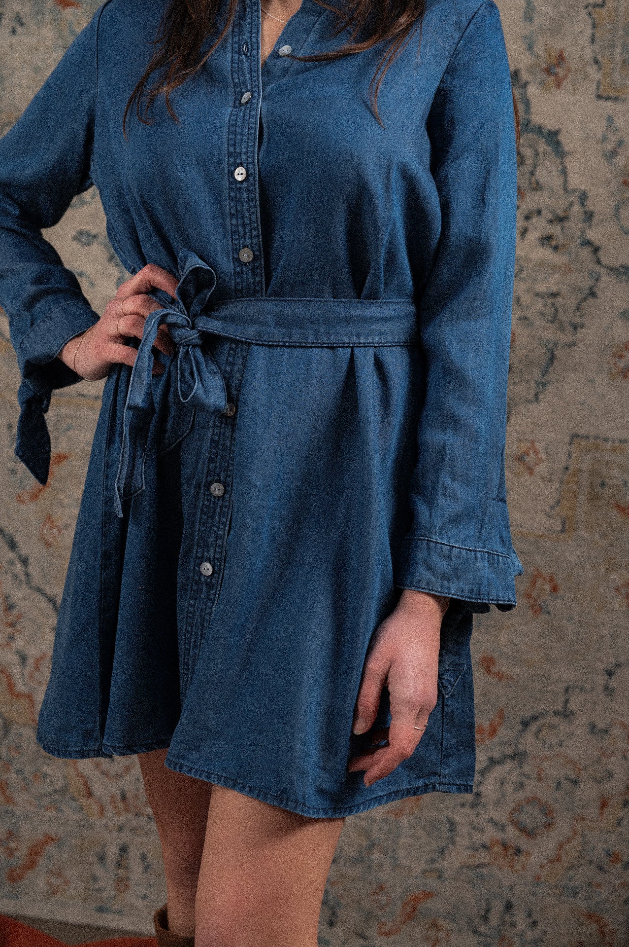 Abito blu denim da donna