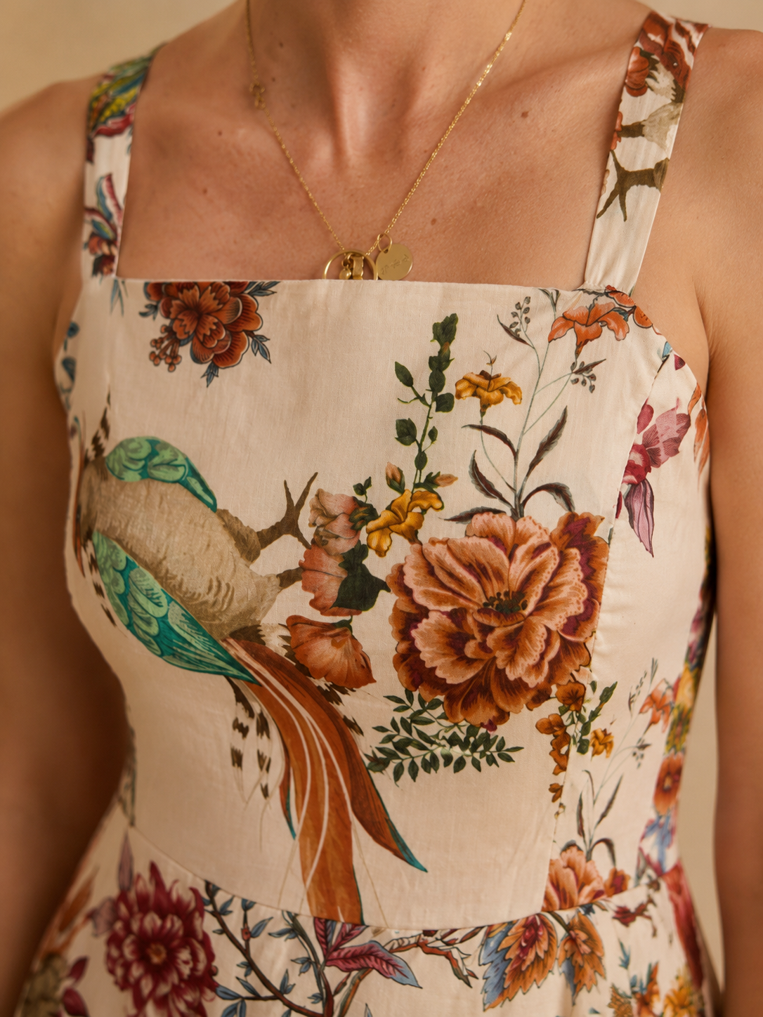 Abito Lungo Donna “Paradise Bloom” – Fantasia Tropicale in Cotone 100%