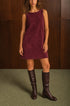 Abito Tina in suede color wine red