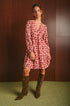 Abito corto donna Tea fantasia floreale paisley con scollo a V