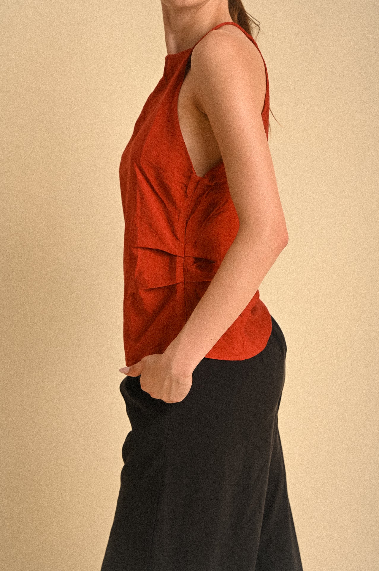 Top Halter Donna Rosso Marrakesh in Viscosa Leggera
