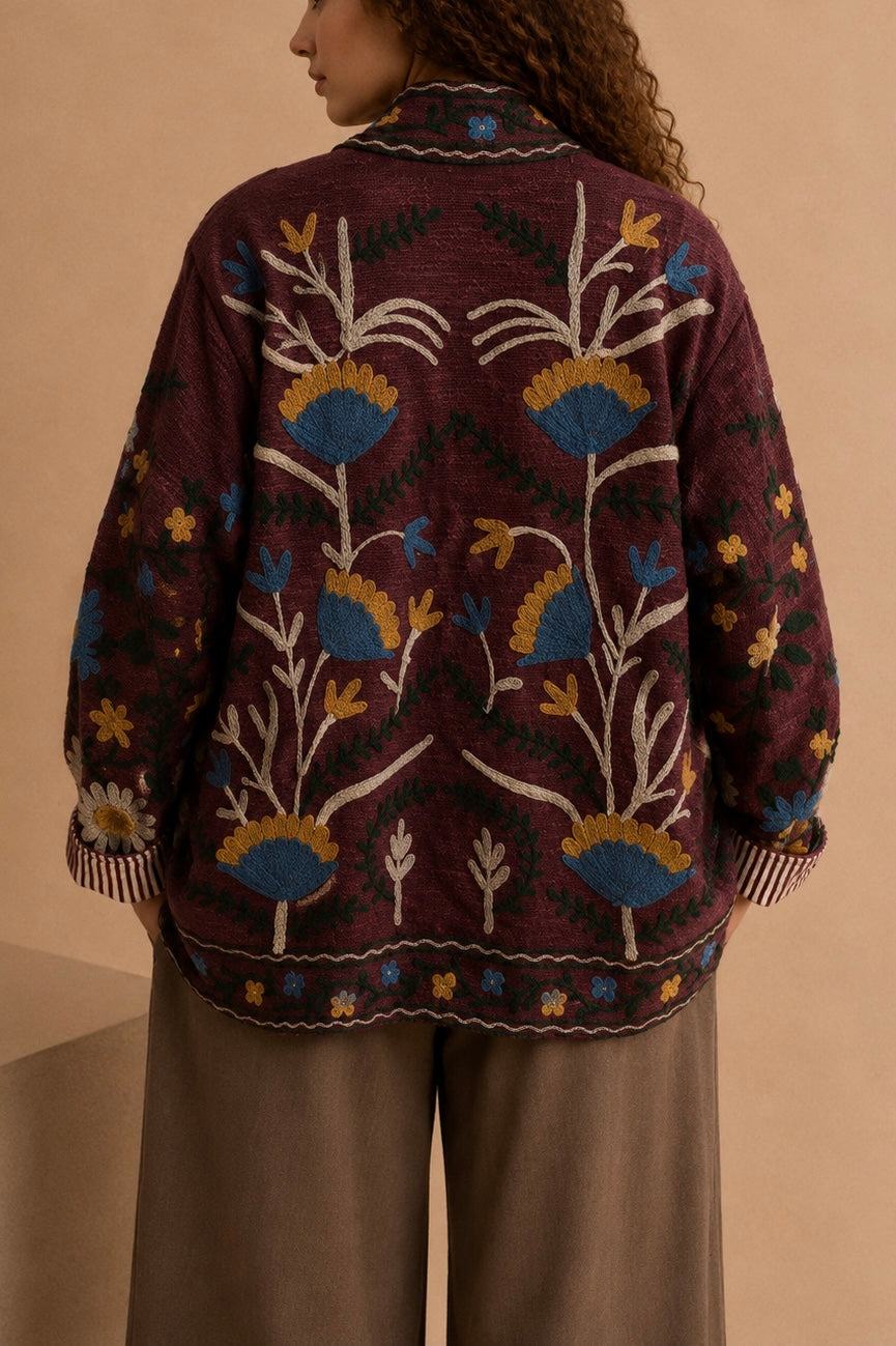 Giacca Suzani Bordeaux “sunset  Garden”