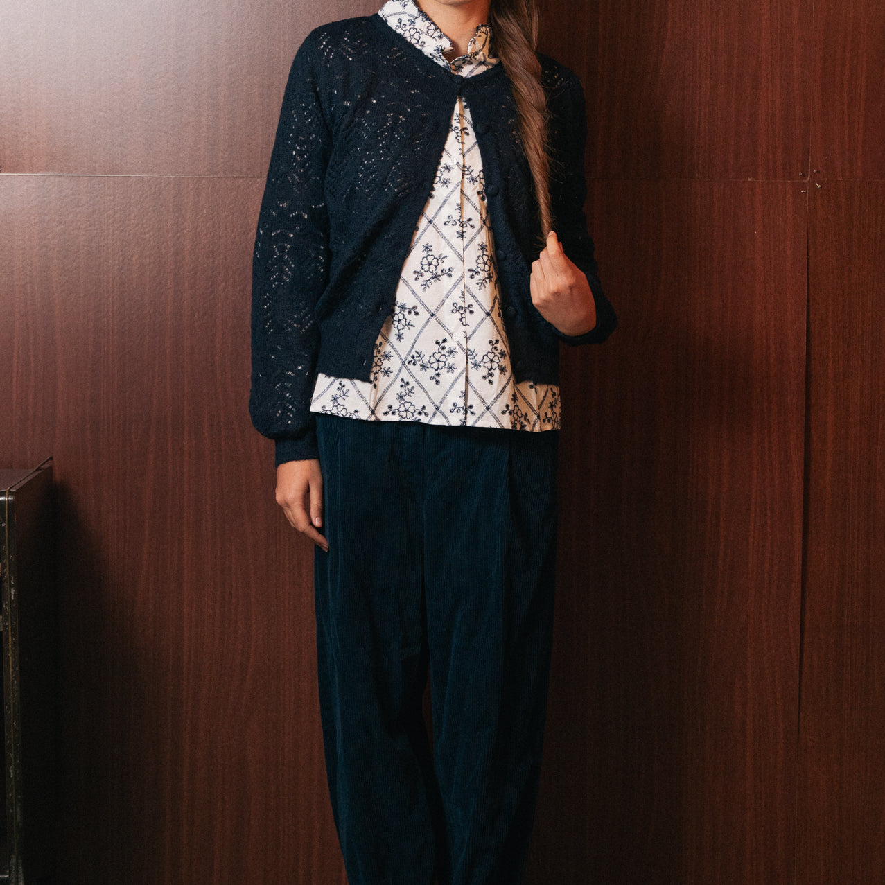 Pantaloni Velluto a Coste Relaxed Fit Blu - Vita Elastica