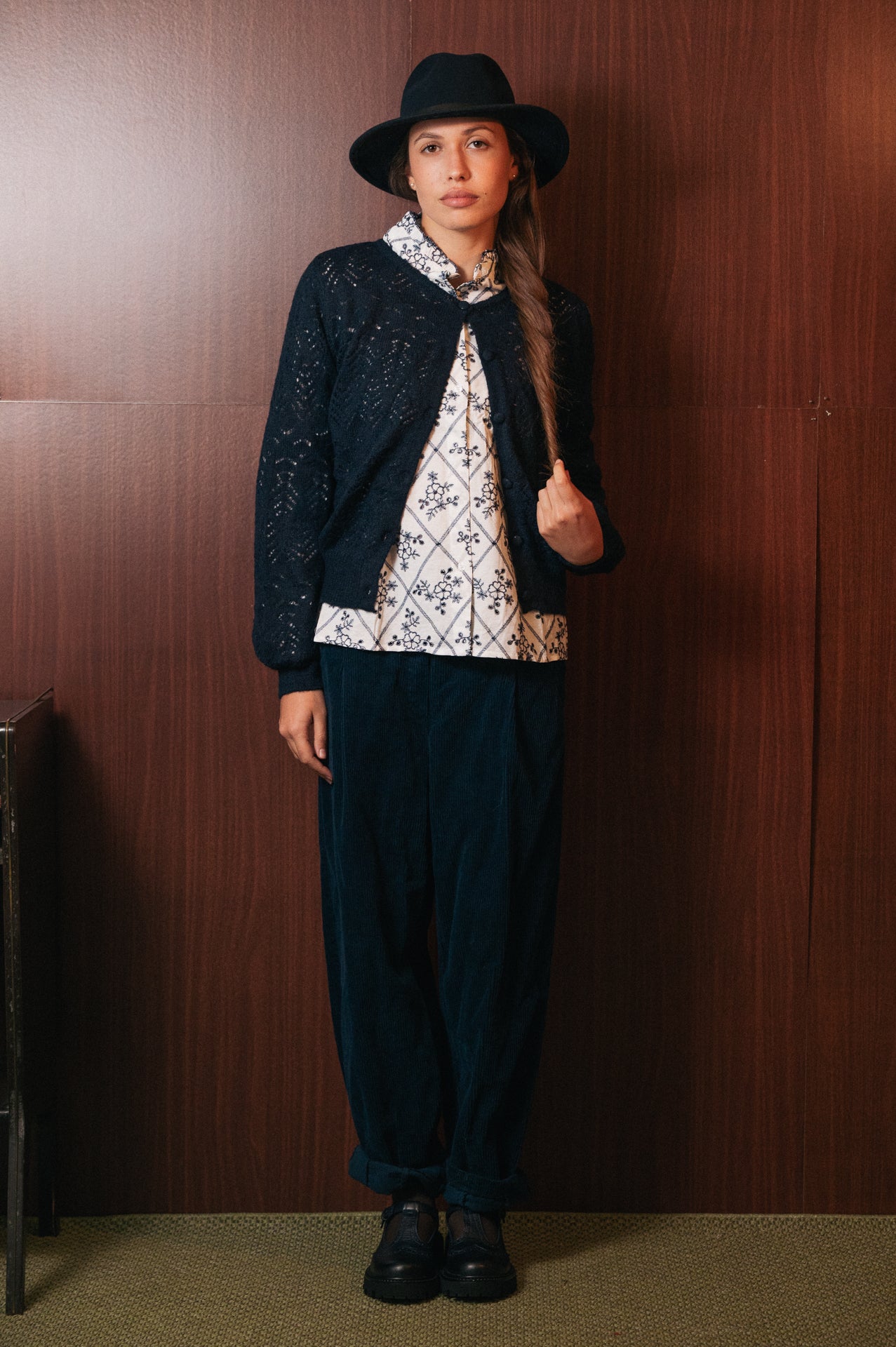 Pantaloni Velluto a Coste Relaxed Fit Blu - Vita Elastica