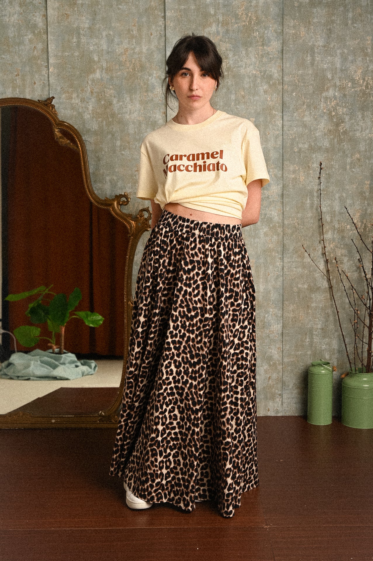 T-shirt Donna Cotone 100% Stampa Caramel Macchiato