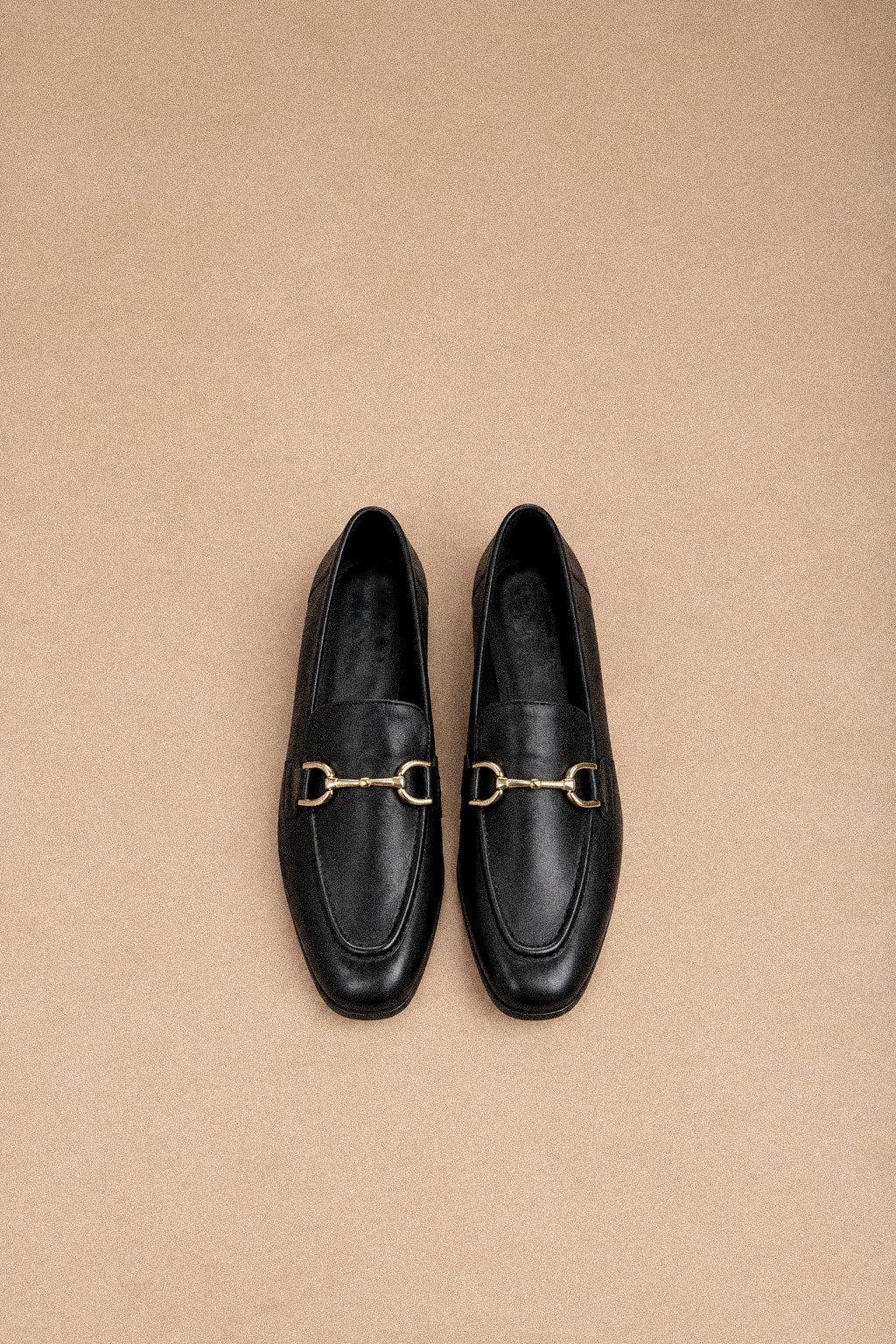Mocassino Donna Nero Effetto Pelle con Morsetto Horsebit Dorato