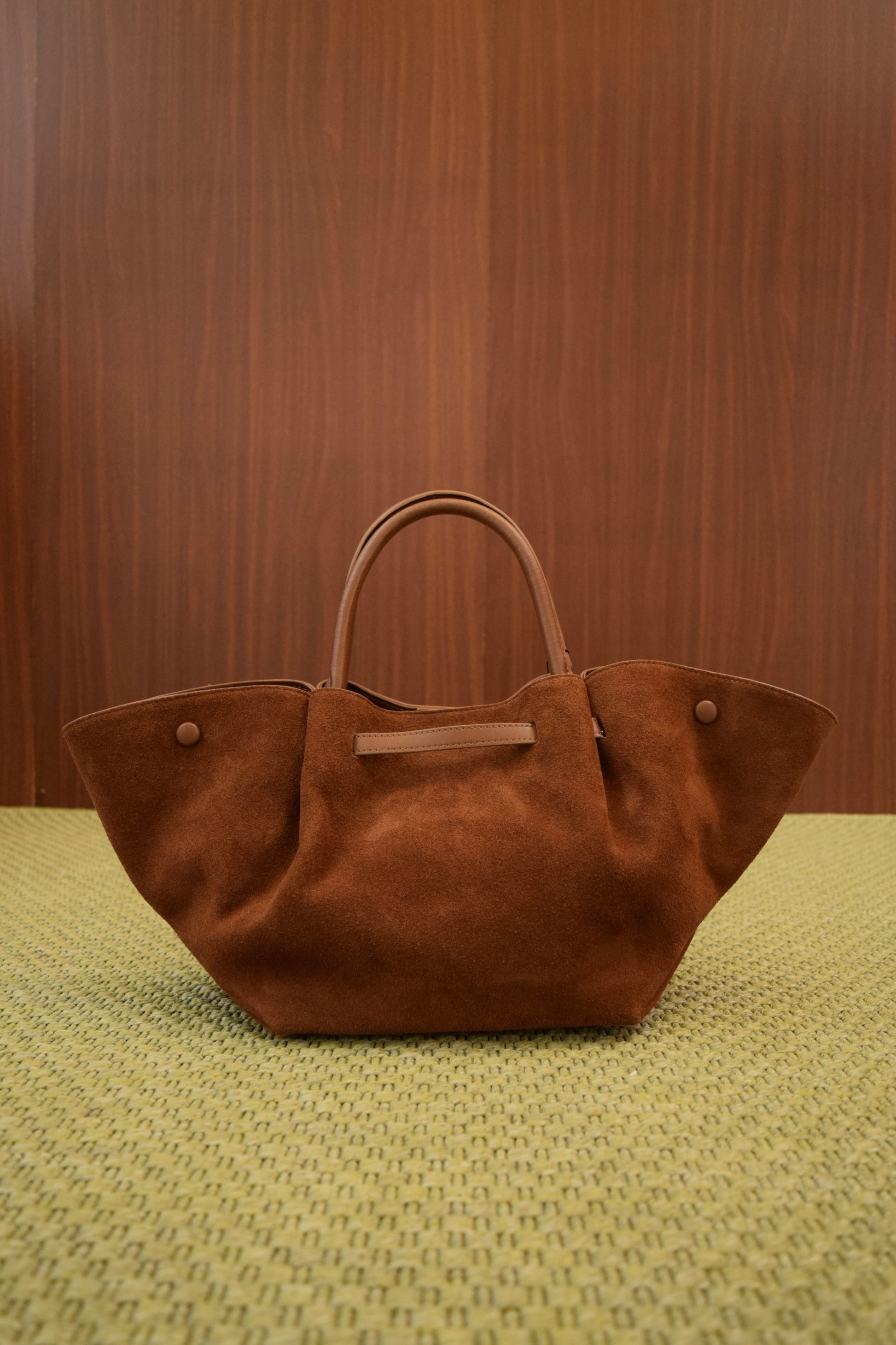 Borsa a Mano in pelle camoscio marrone