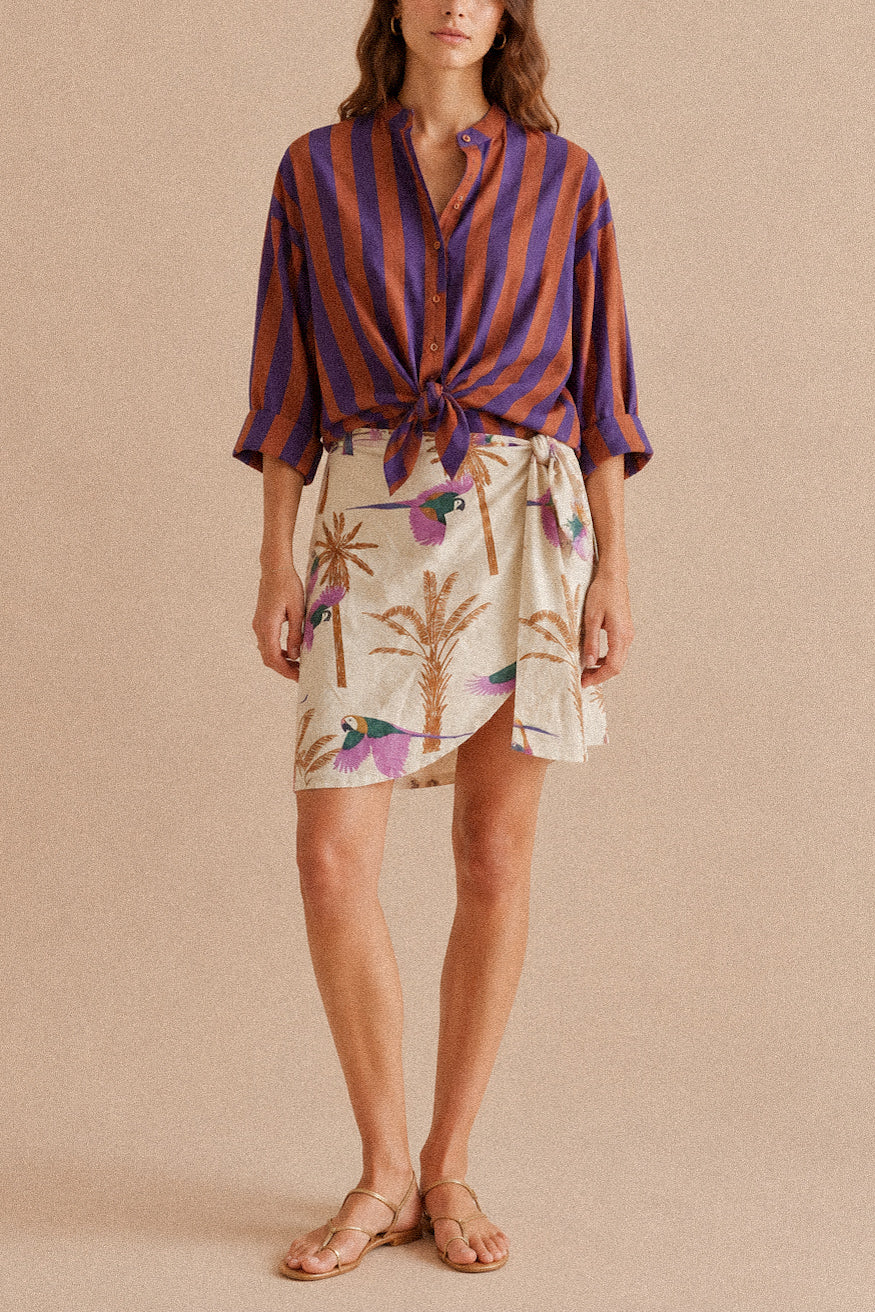 Box Outfit Tropical Chic – Camicia Coreana & Gonna Portafoglio