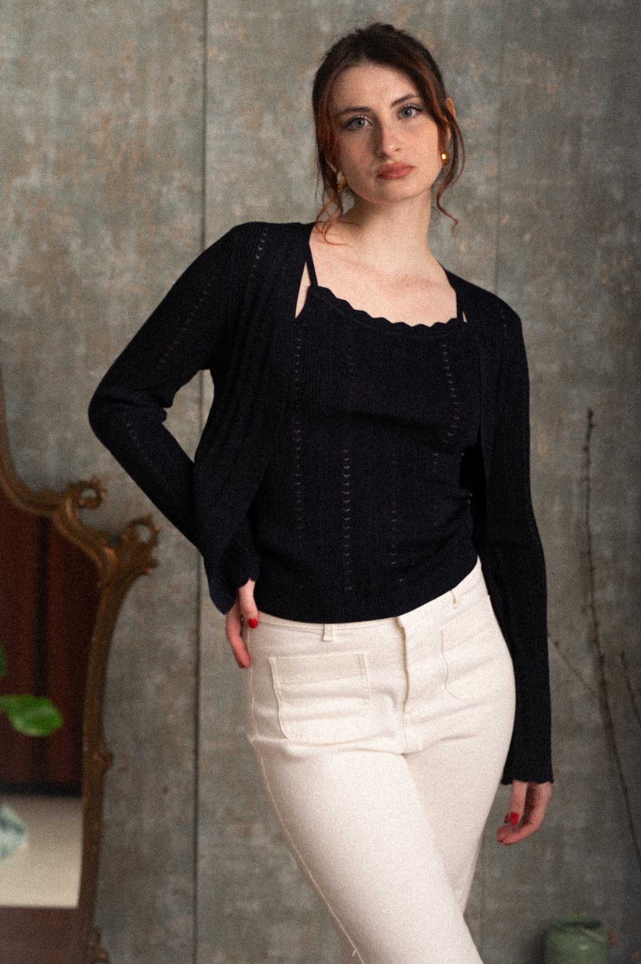 Cardigan Alisso blu notte traforato