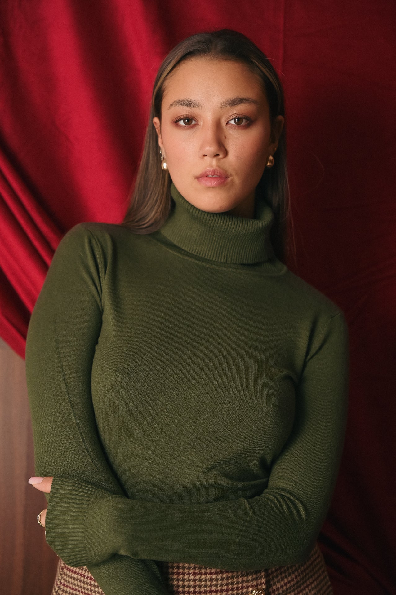 Dolcevita Donna Liscio in Misto Viscosa 50% | Collo Alto a Costine | Maglia Aderente