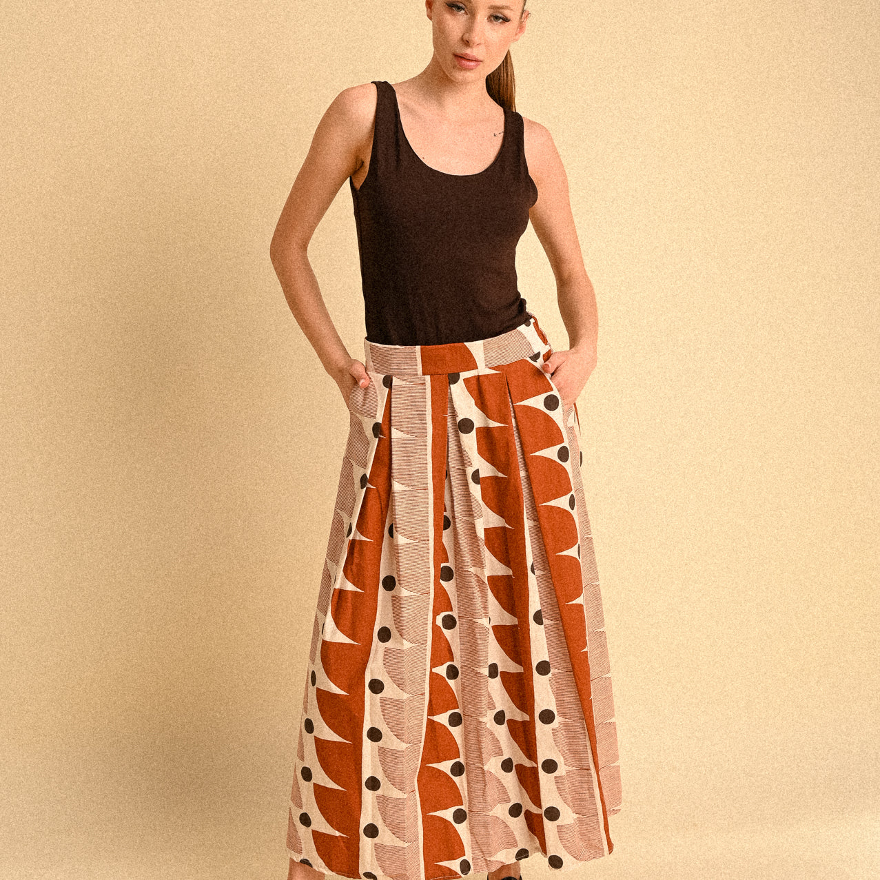Gonna Midi Marrakech – Gonna in Cotone Fantasia Geometrica