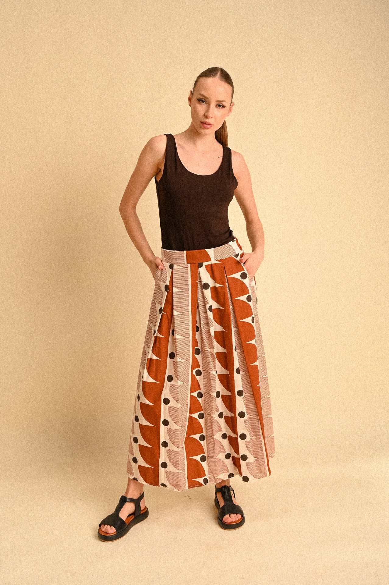 Gonna Midi Marrakech – Gonna in Cotone Fantasia Geometrica