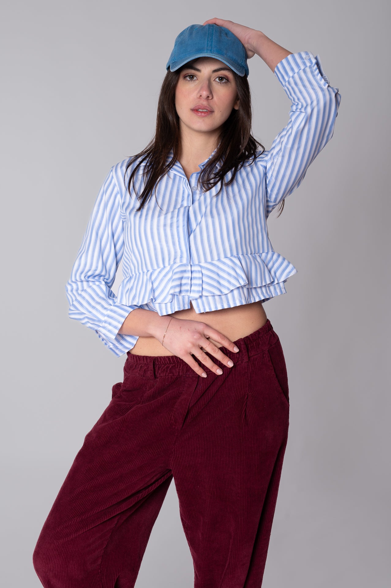 Pantalone slouchy in velluto