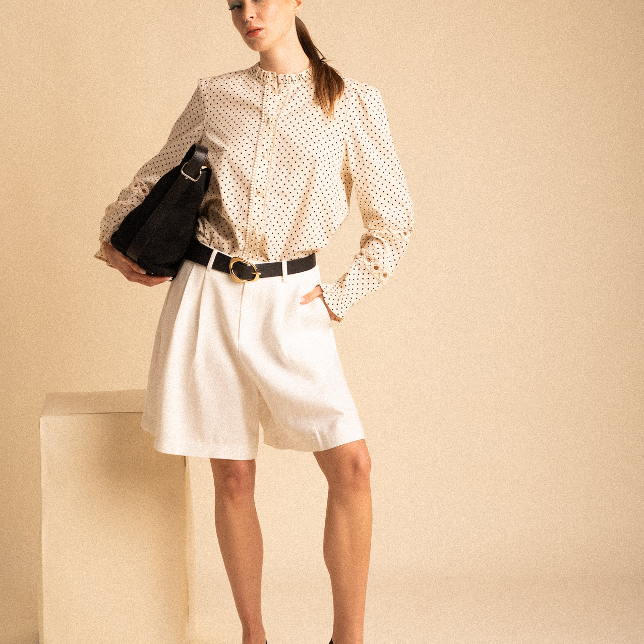 Shorts Gramercy in Cotone Bianco con Tasche