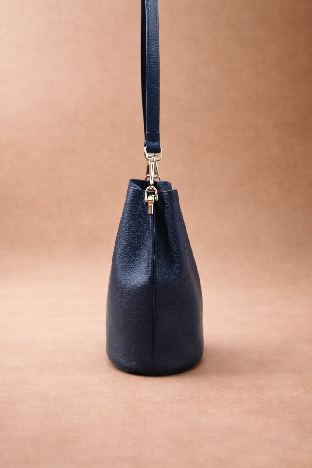 Borsa Secchiello Amelia Donna in Vera Pelle Blu Notte