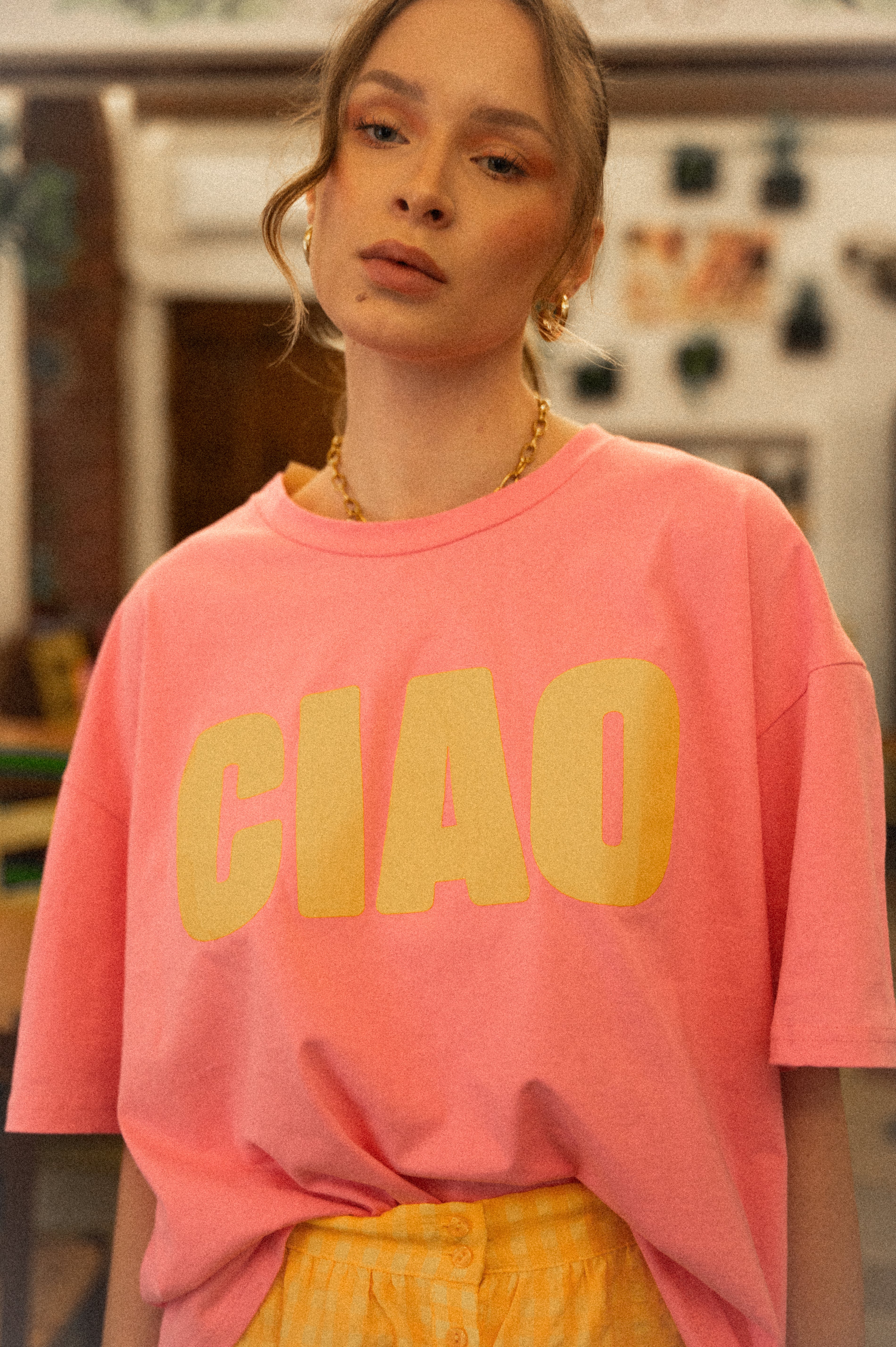 T-shirt rosa oversize