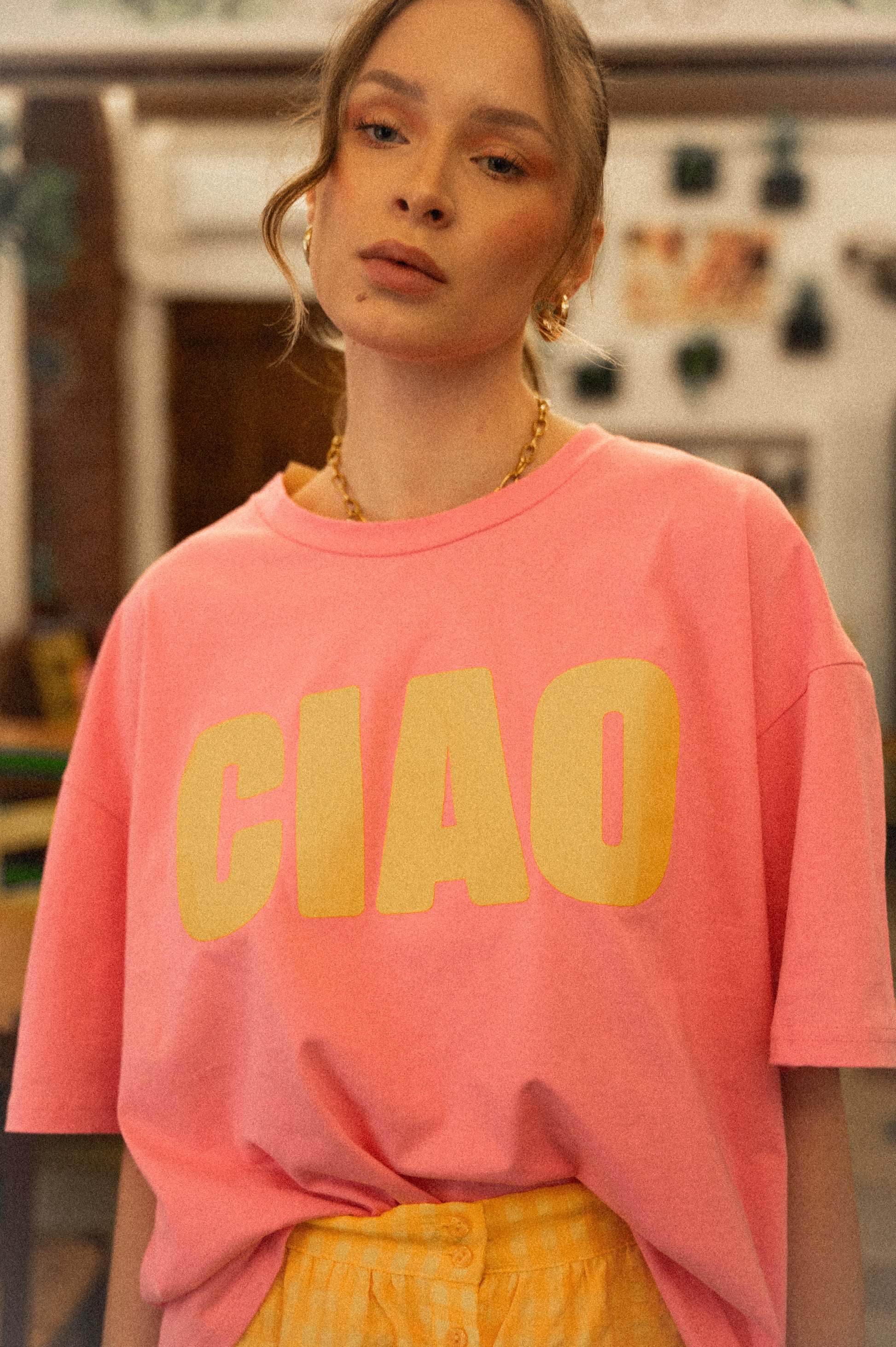 T-shirt rosa oversize