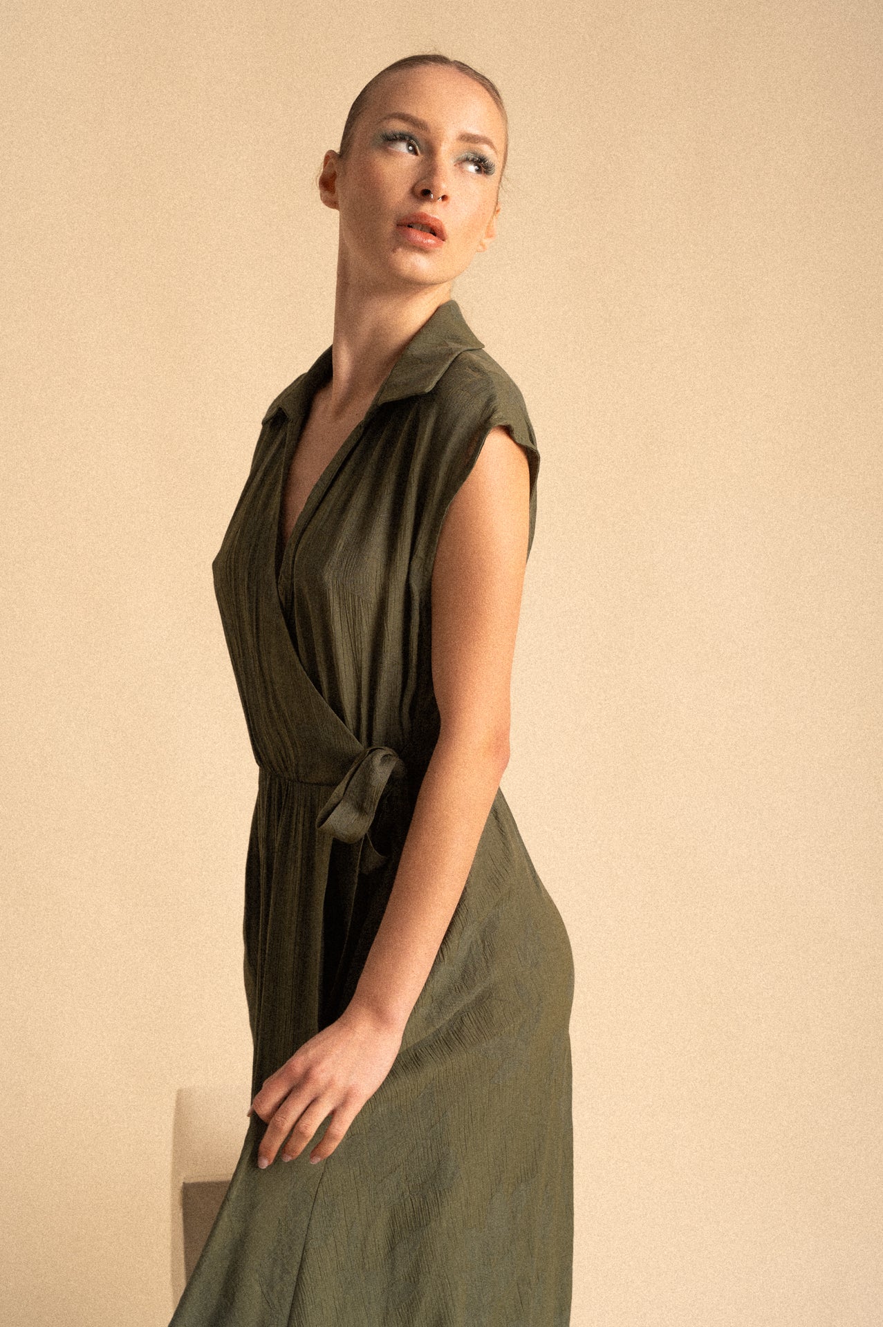 Abito Greenwich Verde Lungo con Nodo Regolabile