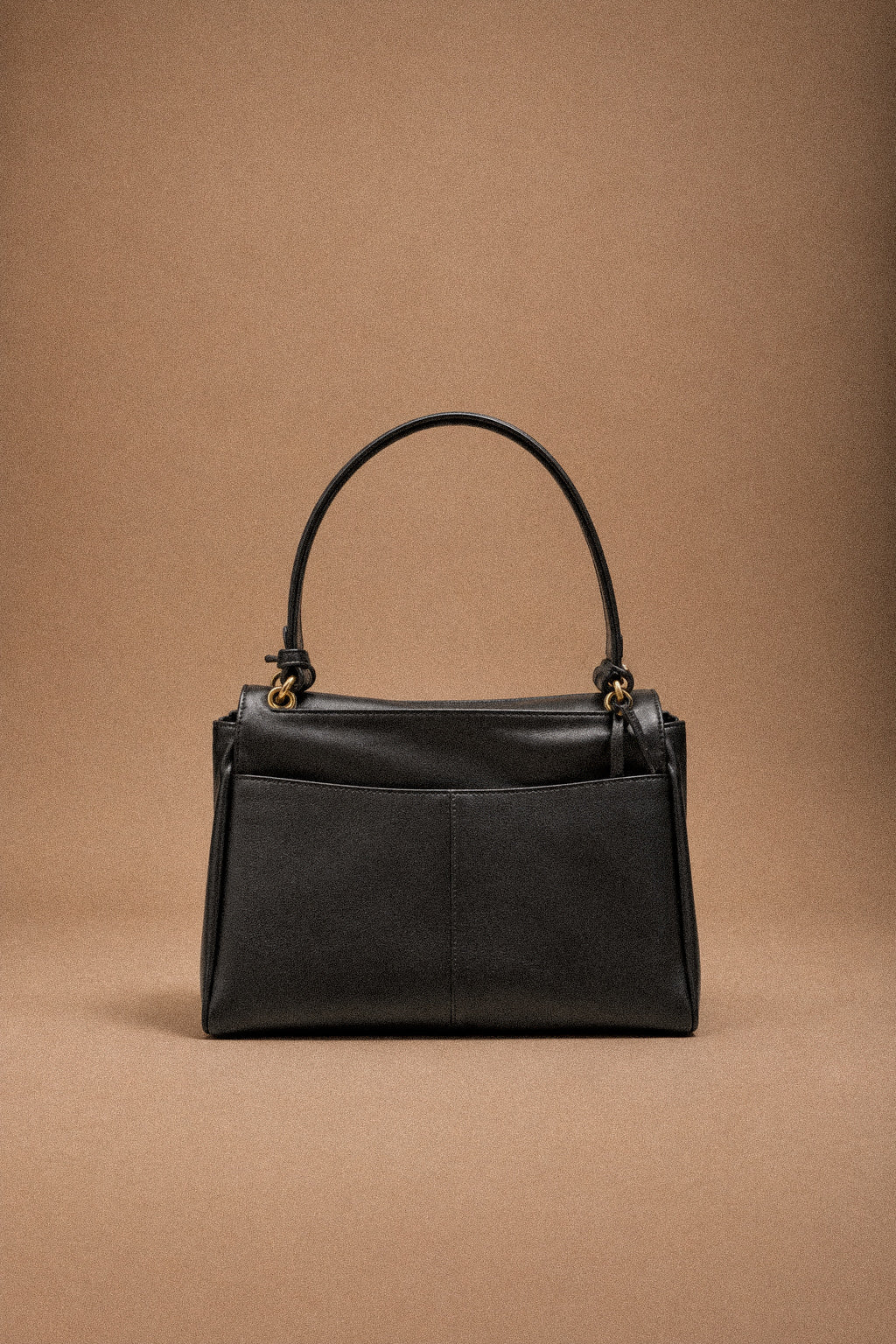 Borsa a Mano e Tracolla da Donna in Vera Pelle Liscia nera – Chiusura a Girello