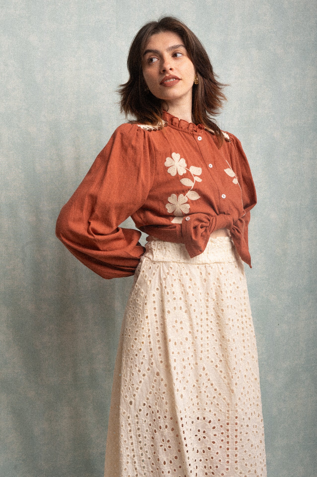 Camicia Terry ricamata