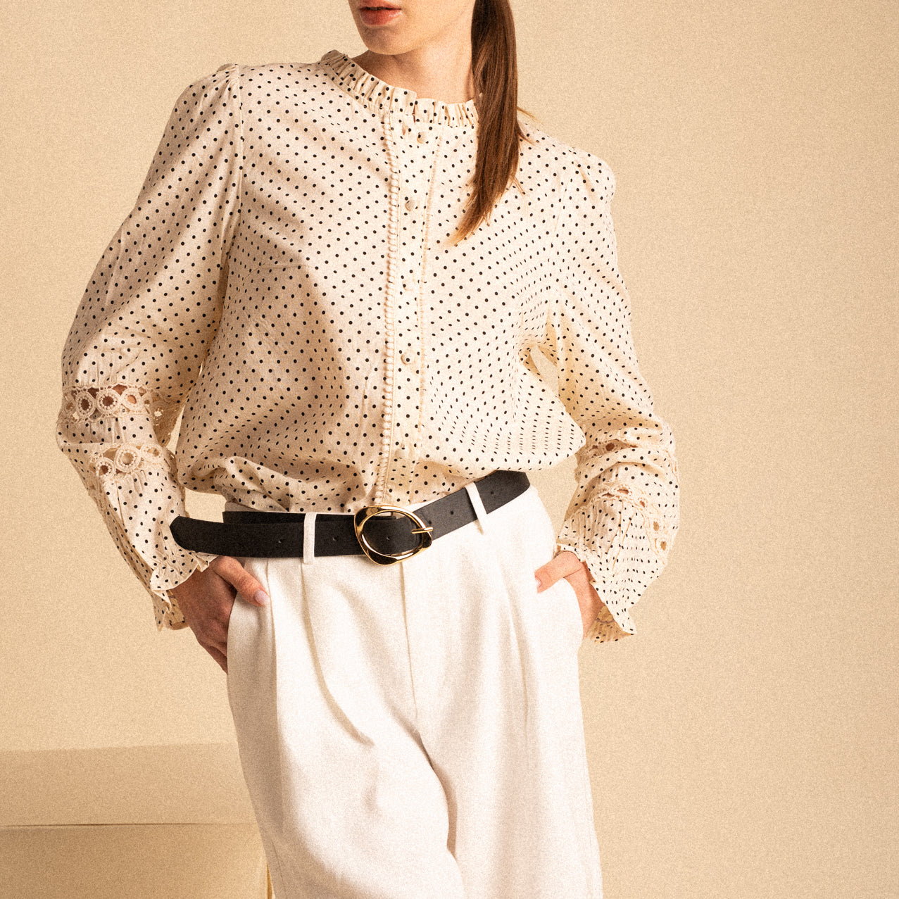 Camicia Sutton Pois con Ricami