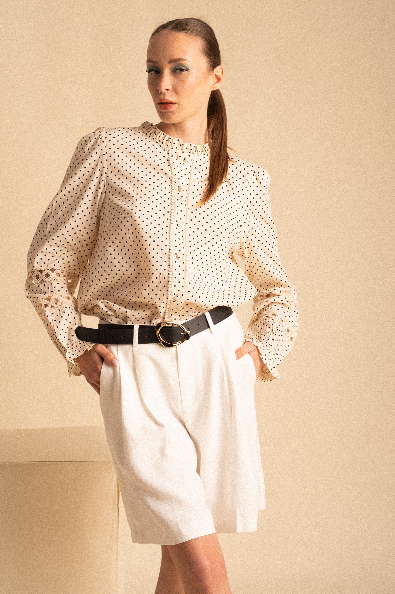 Camicia Sutton Pois con Ricami