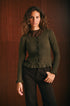Cardigan sagomato con baschina verde