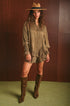 Completo donna camicia oversize e shorts con pizzo