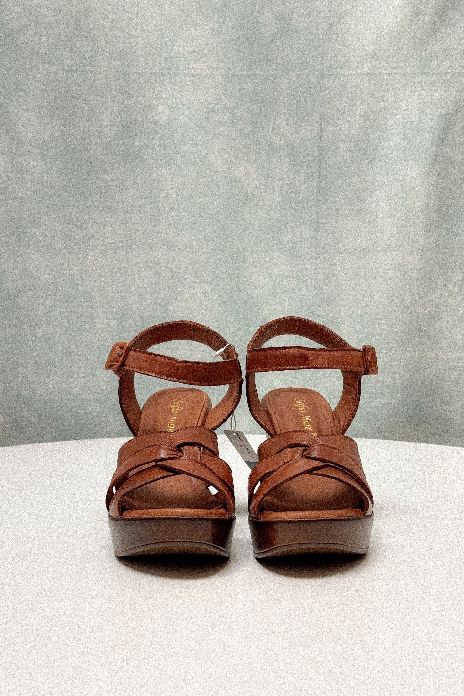 Sandalo Denia color cuoio in pelle