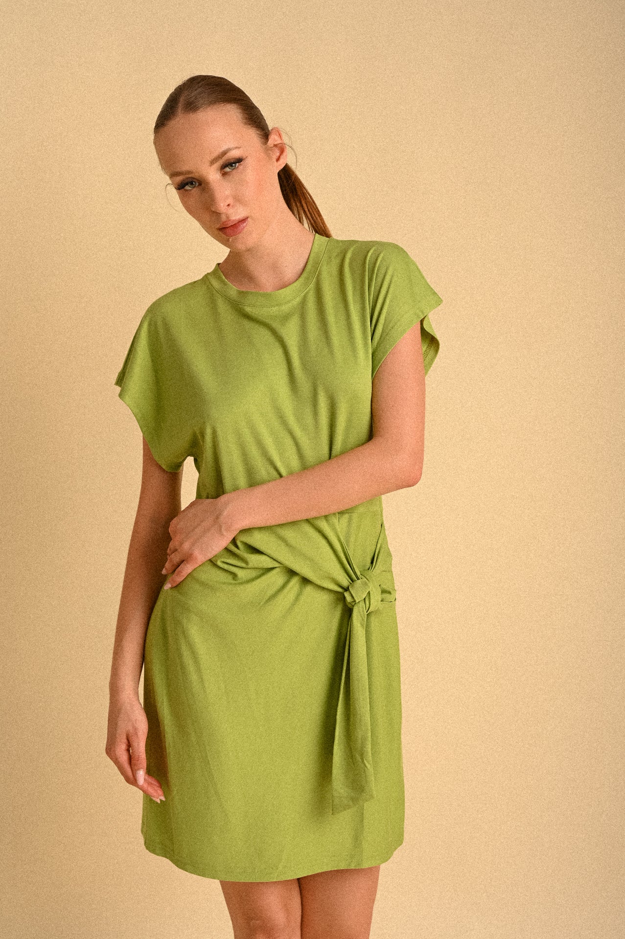 Abito Miami Lime con Fiocco Laterale