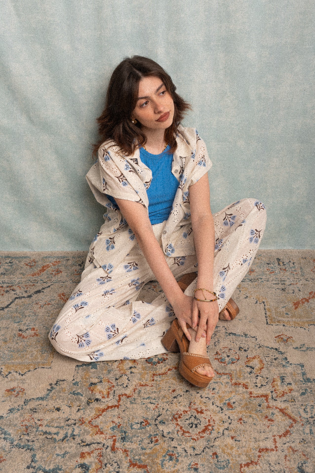 Pantalone Jannette bianco con ricami