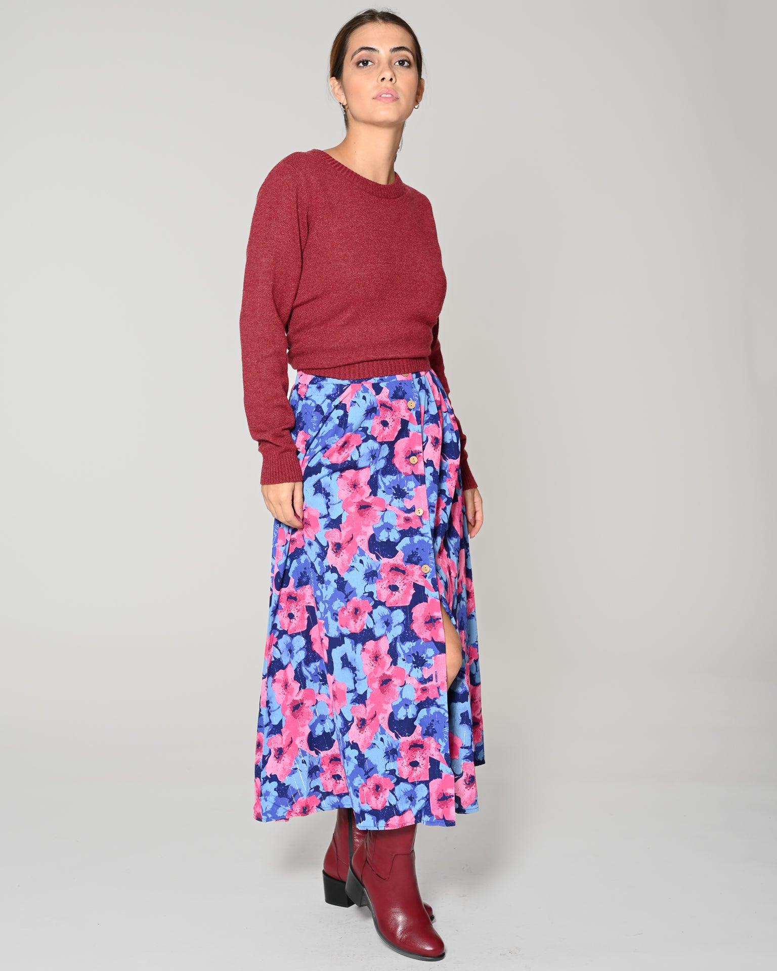 Long floral skirt