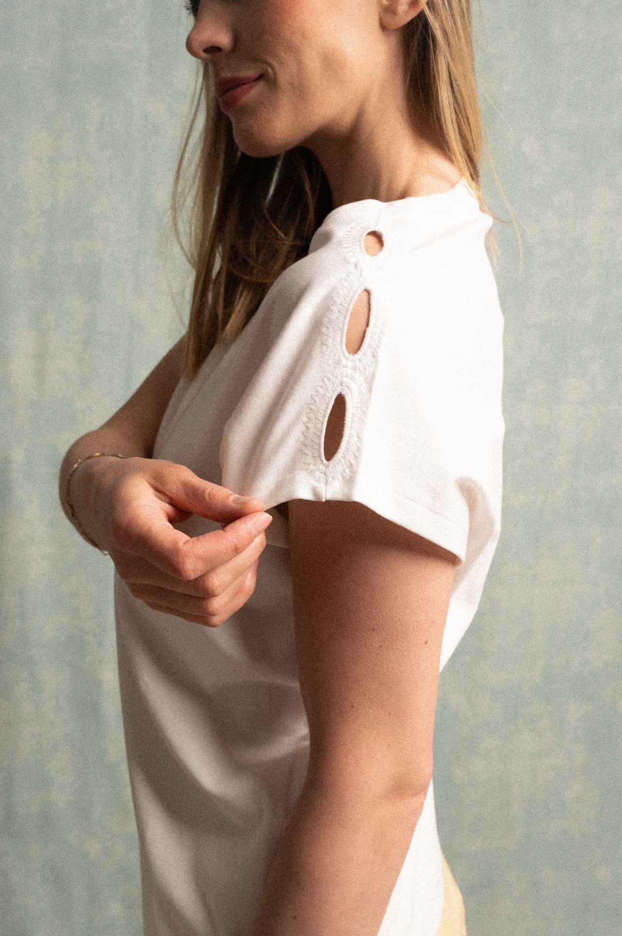 T-shirt Calipso smanicata bianca