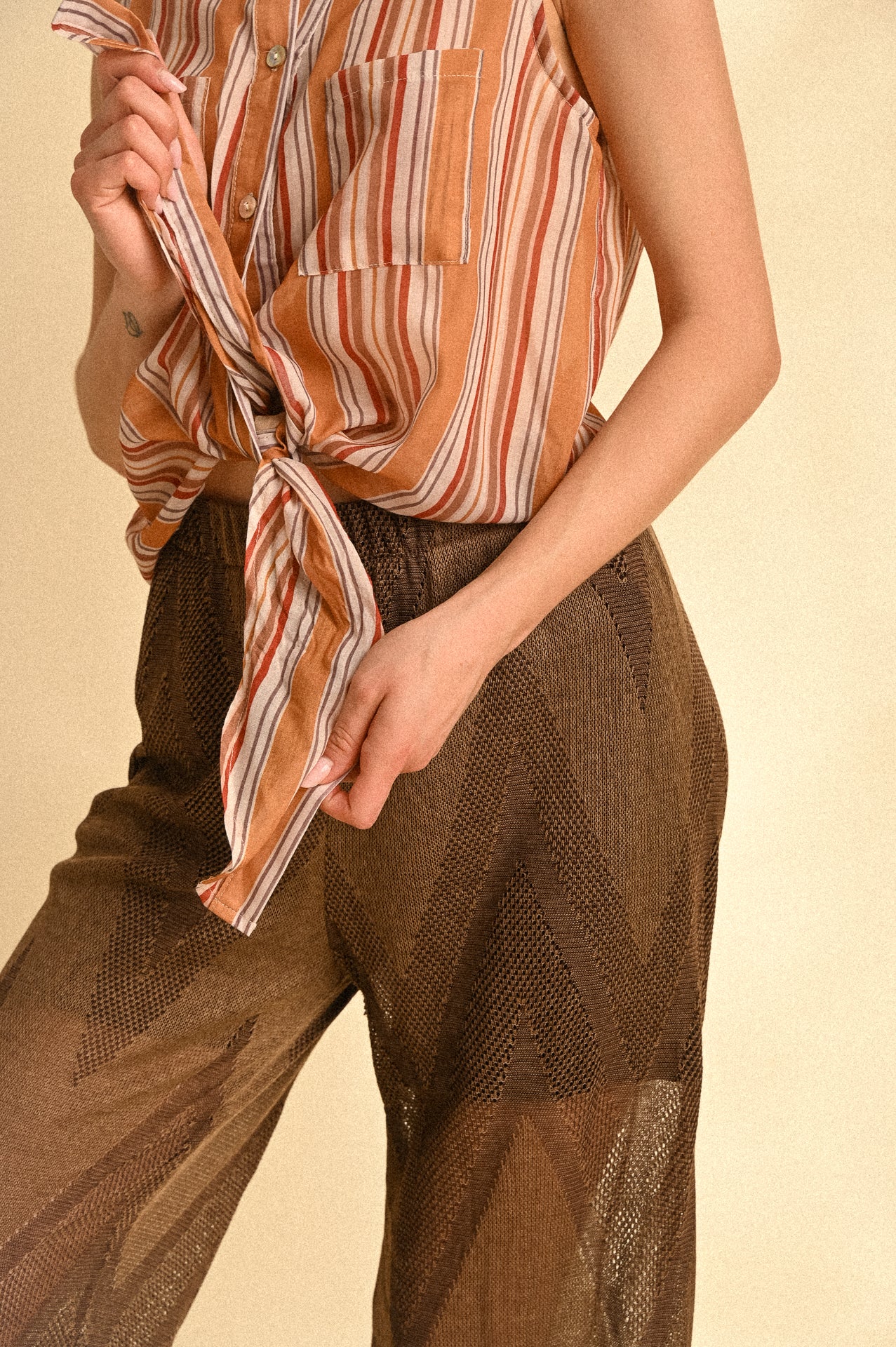 Pantalone Kyoto Texture in Maglia Traforata