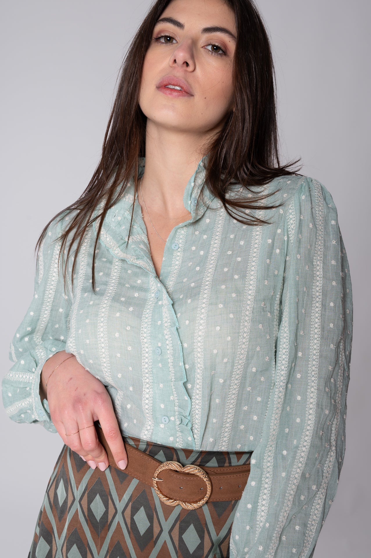 Camicia Tina verde acqua