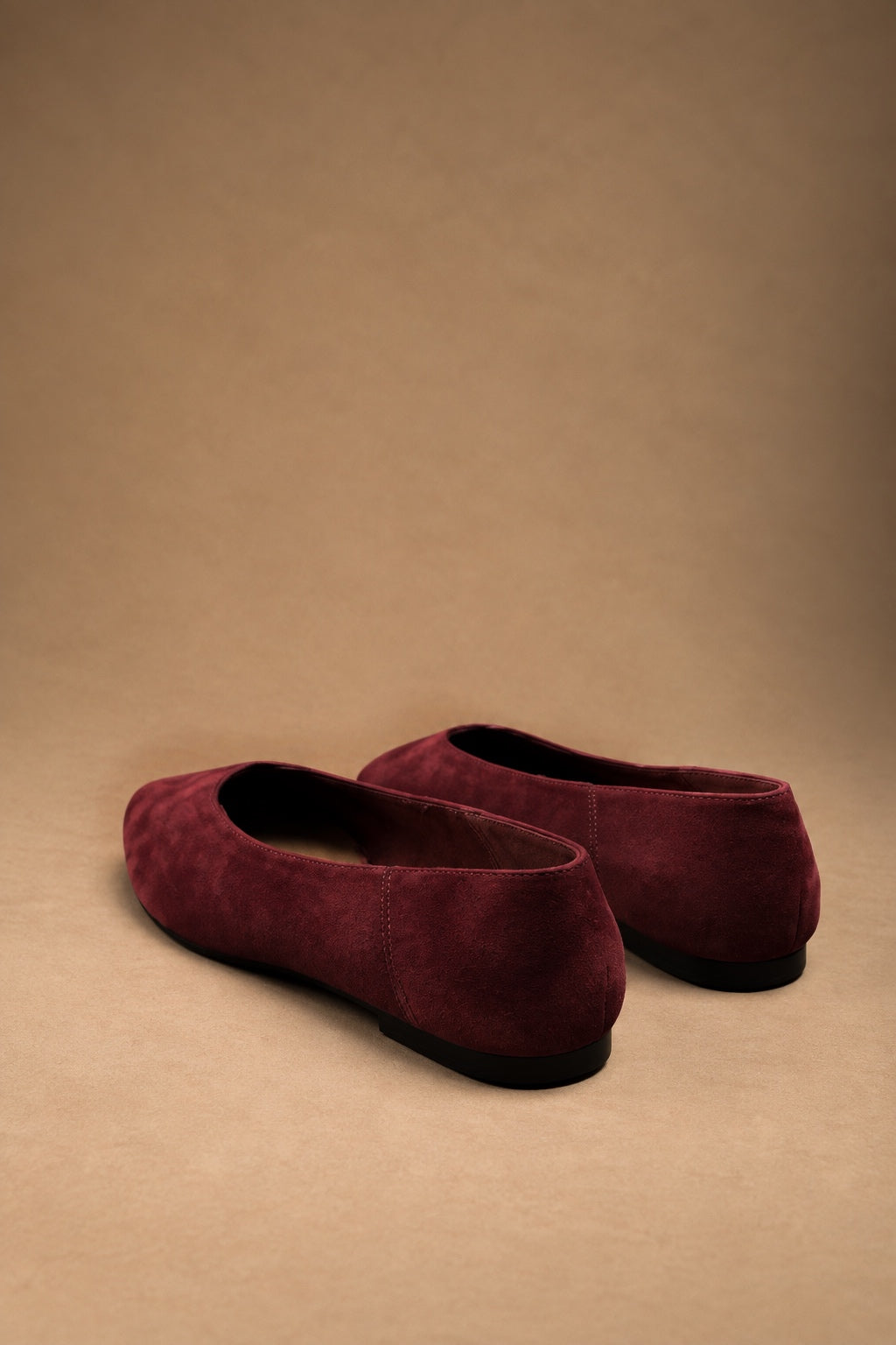 Ballerina Donna a Punta Color bordeaux Effetto Camoscio