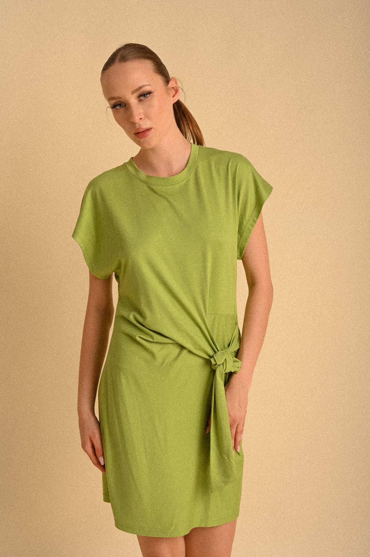Abito Miami Lime con Fiocco Laterale