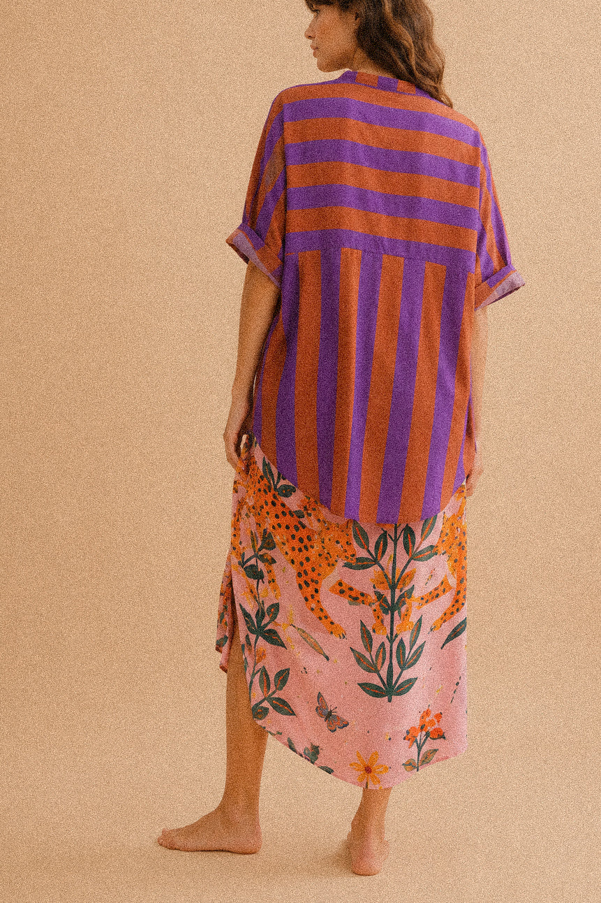 Camicia “Sunset Stripes” – camicia oversize a righe in cotone