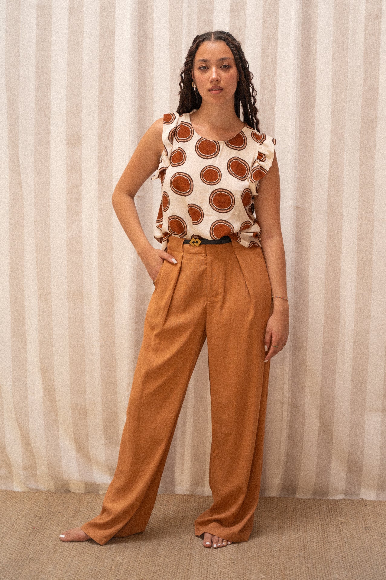 Camicia senza manica a fantasia