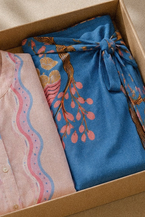 Box Outfit Monkey Rose – Camicia Coreana & Gonna Portafoglio Lunga